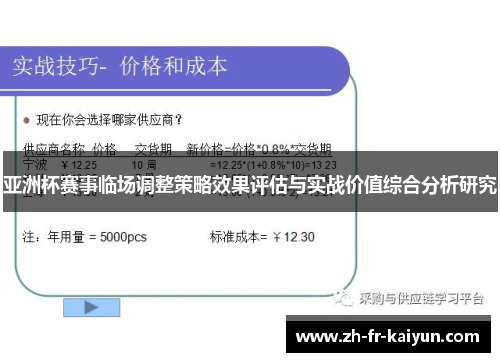 亚洲杯赛事临场调整策略效果评估与实战价值综合分析研究
